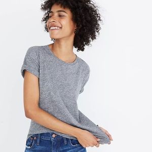 NWT Madewell Whisper Cotton Crew Neck Tee Gray